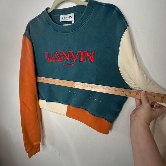 Gallery Dept. x Lanvin Orange Cream & Teal Long Sleeve Logo Art Sweatshirt S - Picture 9 of 11